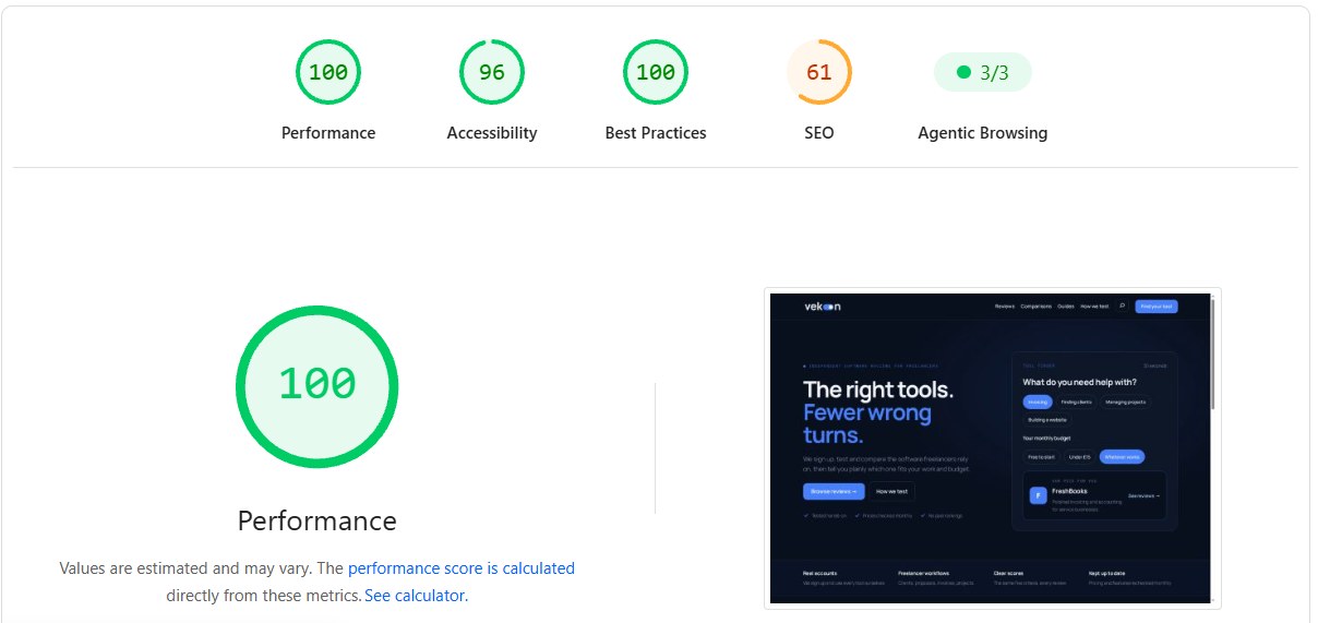 PageSpeed Insights desktop score of 100 for vekon.co on Hostinger Premium